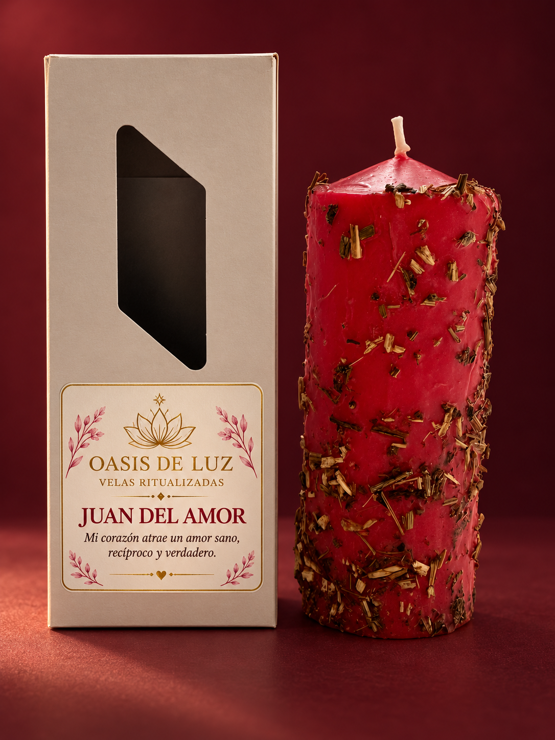 Vela Juan del Amor con caja Oasis de Luz