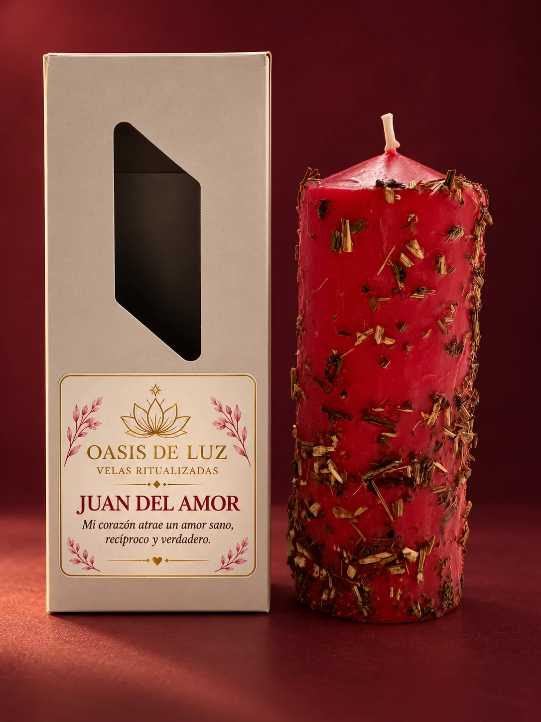 Vela Juan del Amor con caja Oasis de Luz